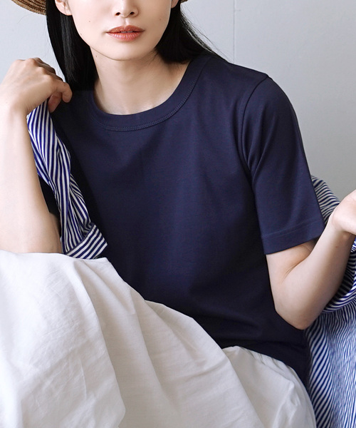 

Футболка хлопковая гладкая с рукавом 5/8 Zootie, темно-синий