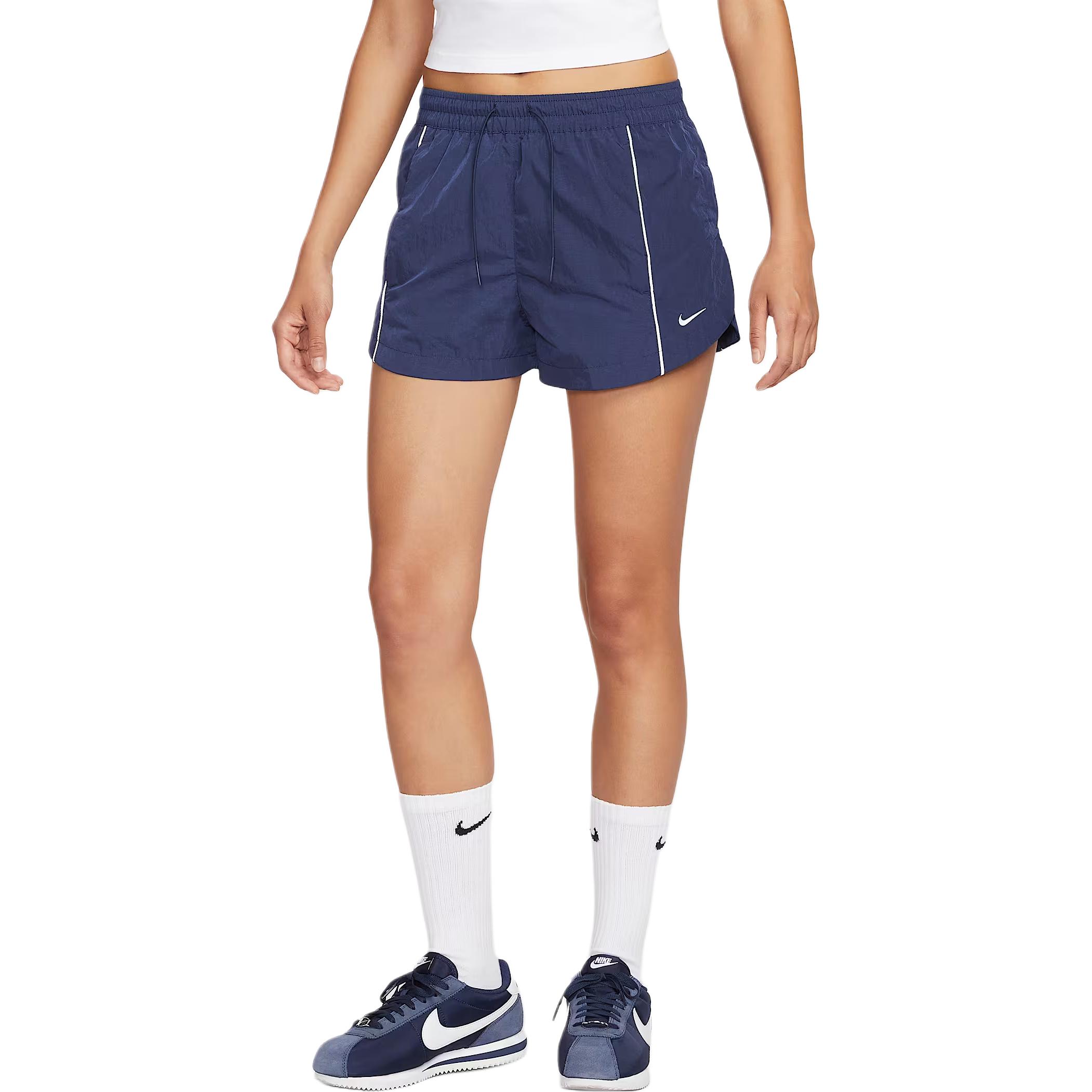 Женские шорты Windrunner Mid Rise 2' Woven Nike, темно-синий/белый — фото 2