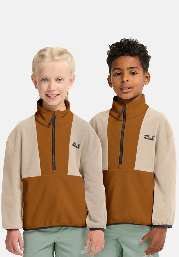 Флисовый джемпер colorblock цвета таунус Jack Wolfskin, Autumn Leaves