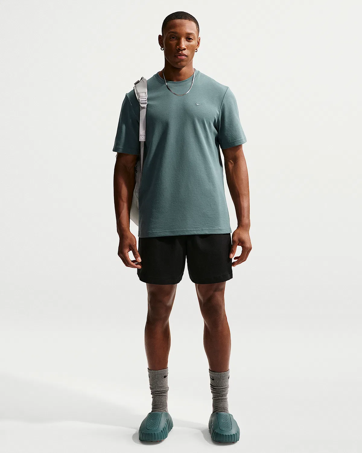 Мужская футболка Dri-FIT с коротким рукавом Nike Primary, Mineral Slate/Heather/Mineral Slate — фото 4