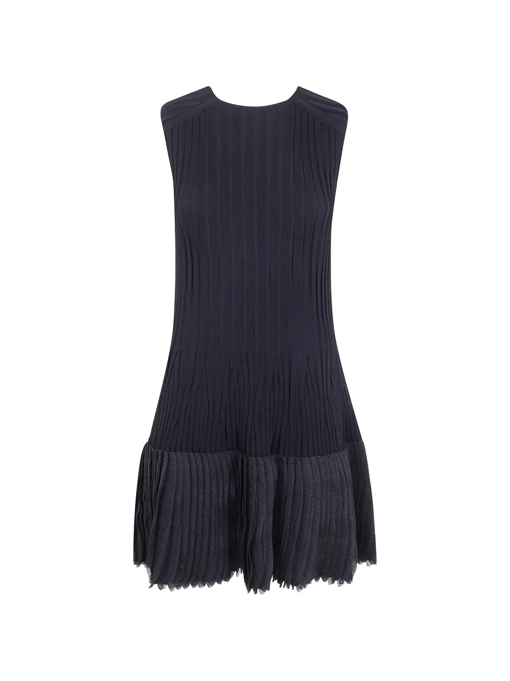 Платье в рубчик с плиссировкой EMPORIO ARMANI, синий