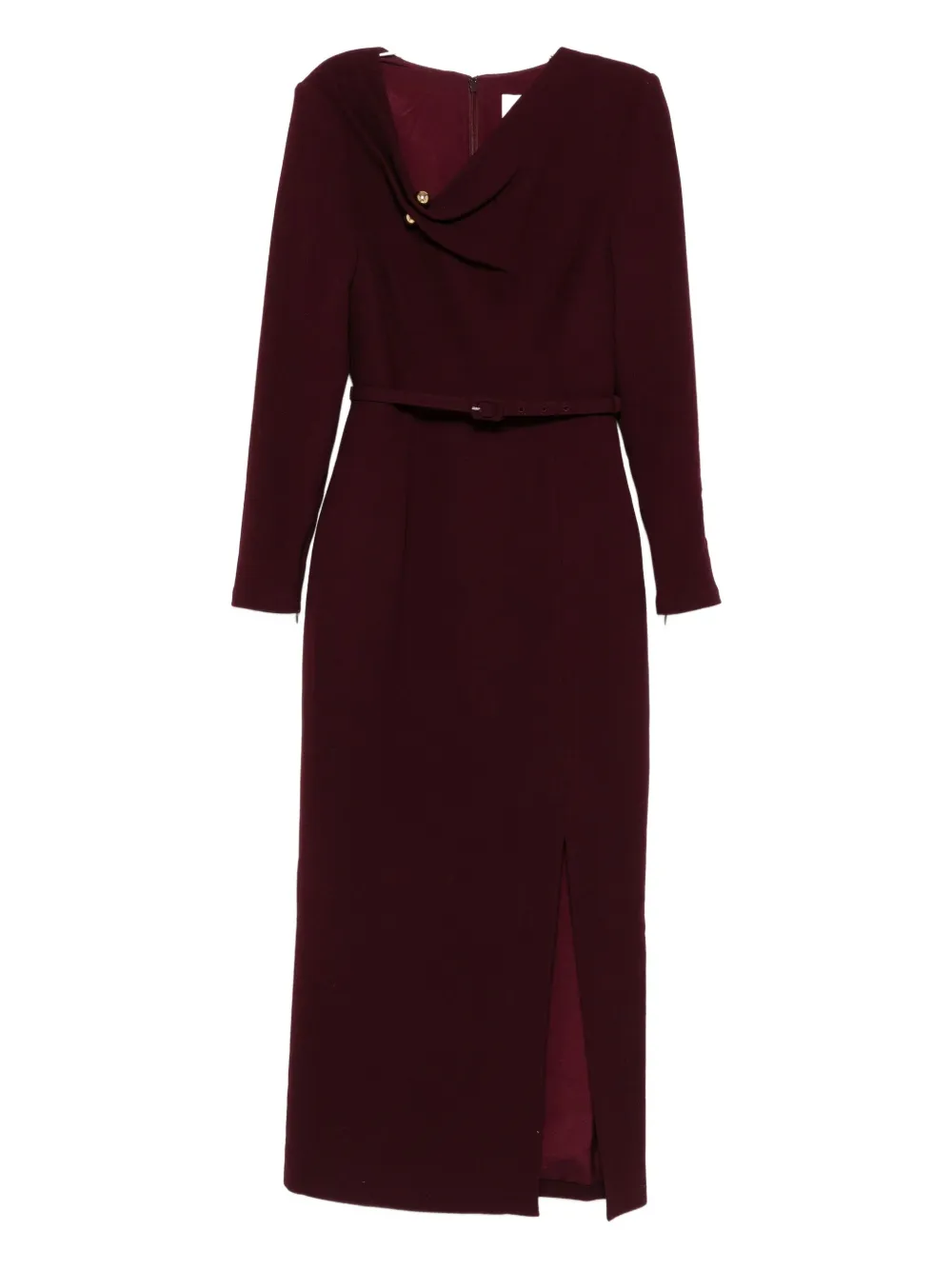 

Платье с поясом и воротником-хомутом Roland Mouret, красный
