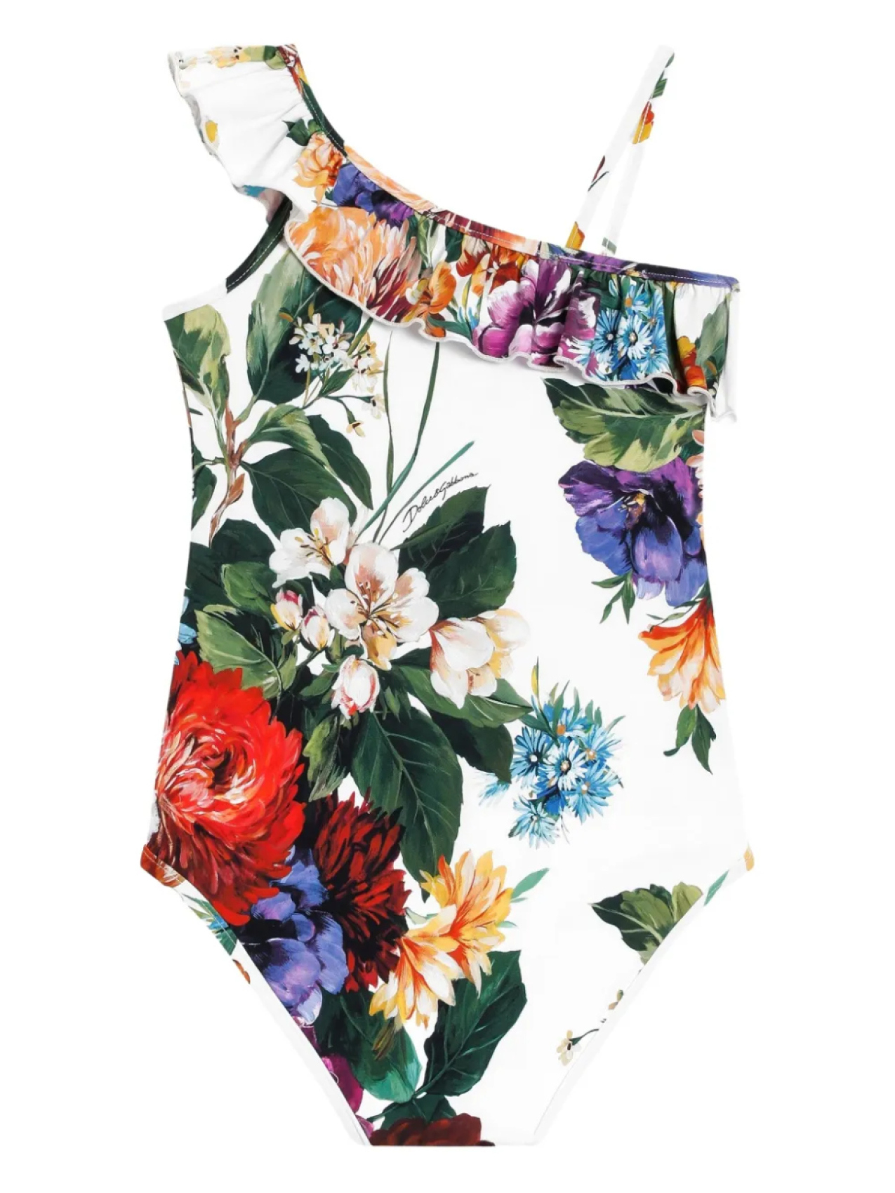 Dolce & Gabbana Kids купальник с цветочным принтом, белый — фото 2