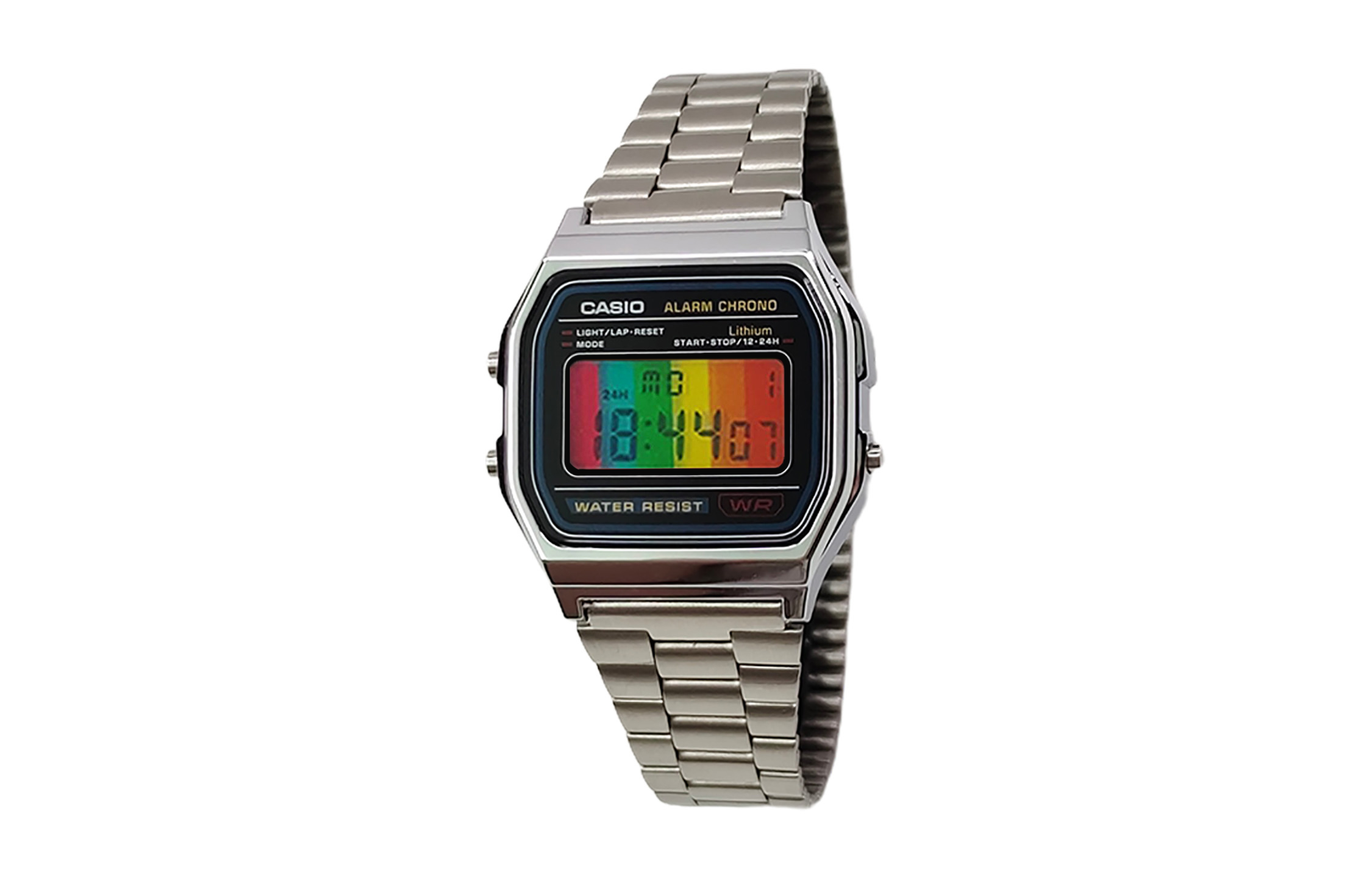 

CASIO Мужские часы Retrofit Series с кварцевым механизмом, стальной браслет, черный циферблат
