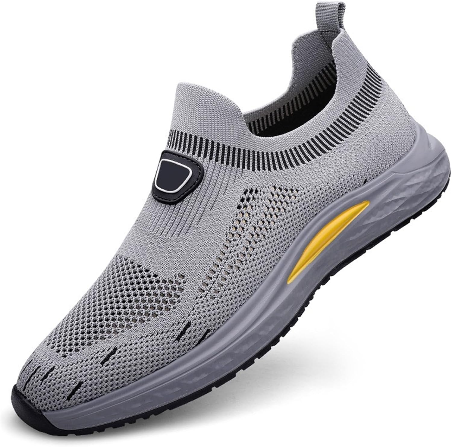 

Мужские кроссовки Abborora Soft Slip On, повседневные туфли низкого типа, дышащие сетчатые для ходьбы, серый