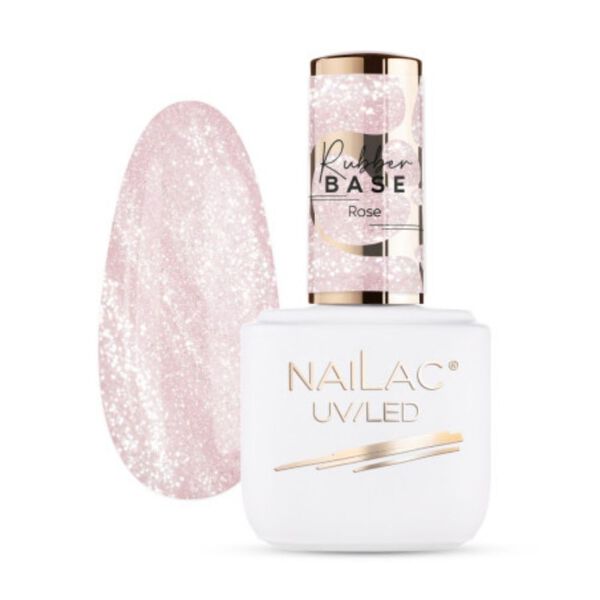 

Розовая каучуковая основа, 7 мл Nailac, цвет rose