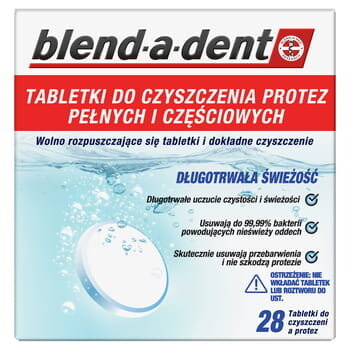 

Таблетки для чистки зубных протезов, 28 шт. Blend-A-Dent