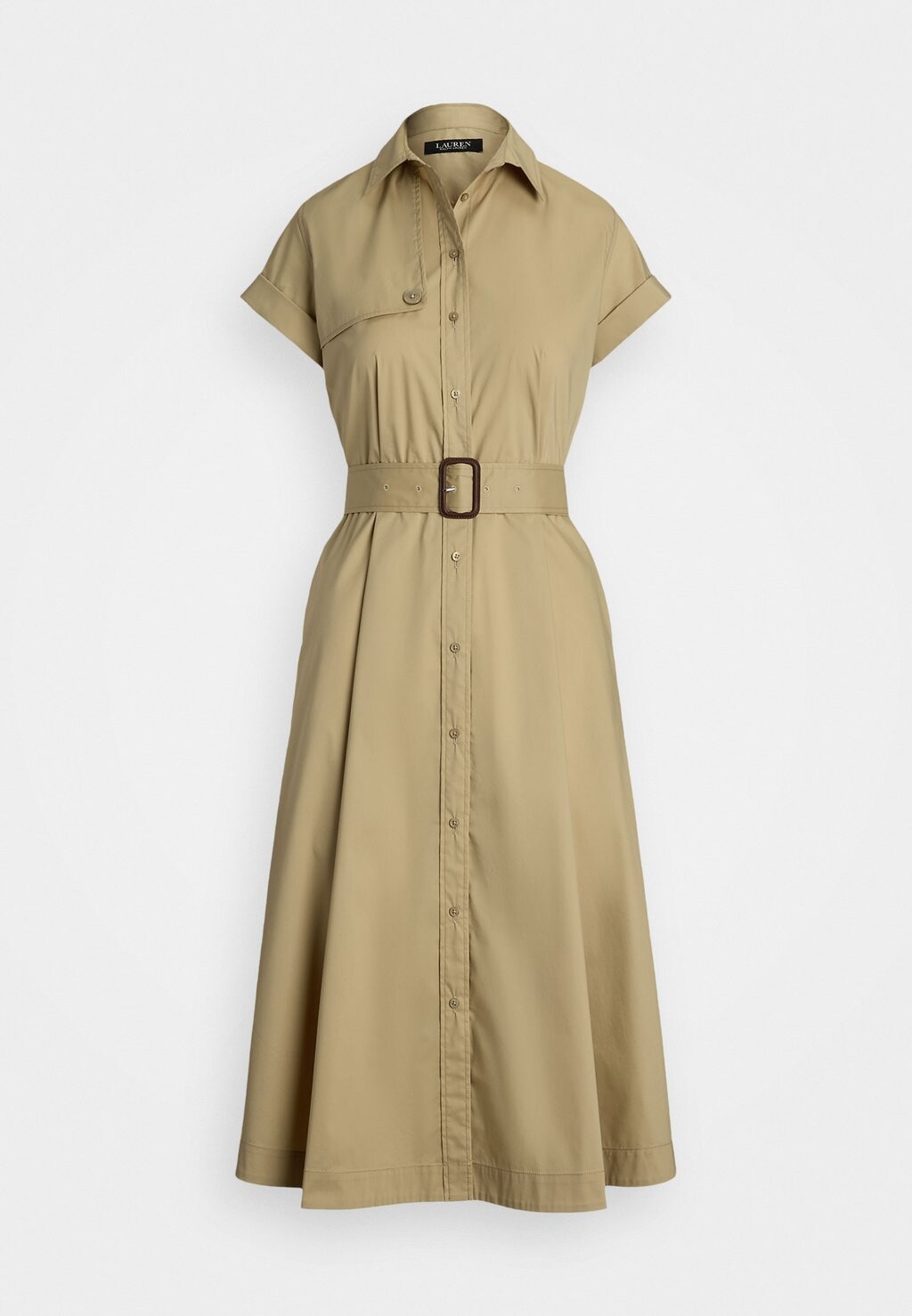 

Платье-рубашка BELTED STRETCH-COTTON BLEND SHIRTDRESS Ralph Lauren, цвет Birch Tan