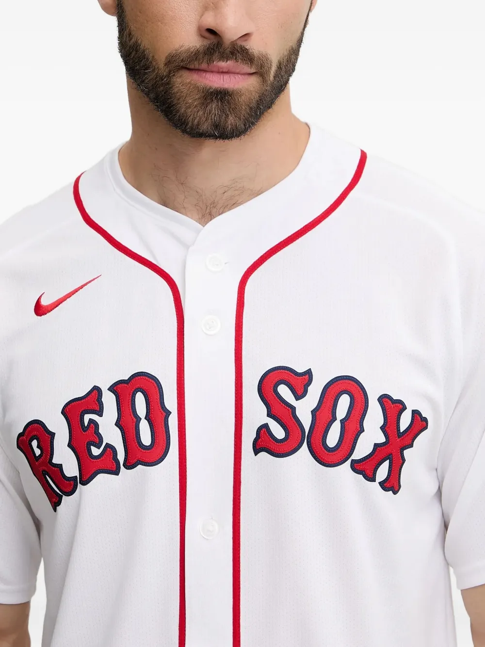 Рубашка на пуговицах из коллаборации с Boston Red Sox Nike, белый — фото 4