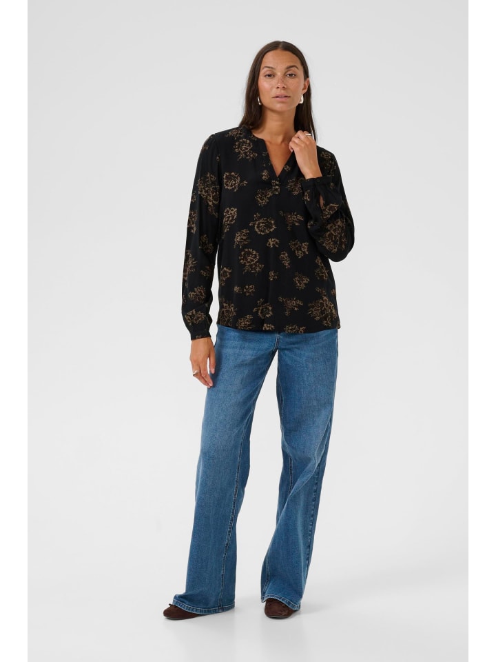 

Kaffe Блузка с длинными рукавами KAjalie, стандартный крой, цвет Black_Brown Flowers