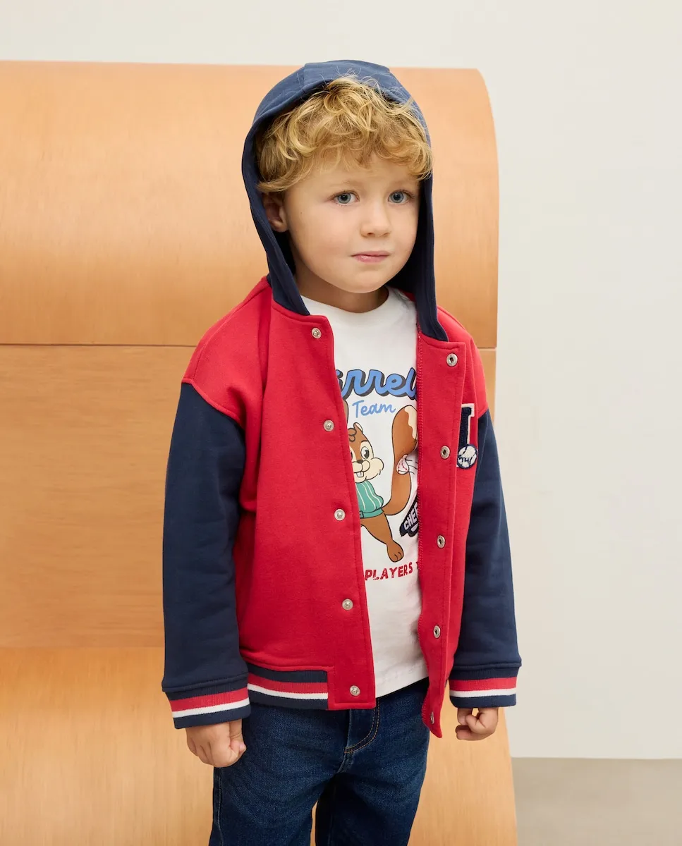 

Детская бомберная толстовка с капюшоном Kids El Corte Inglés, красный
