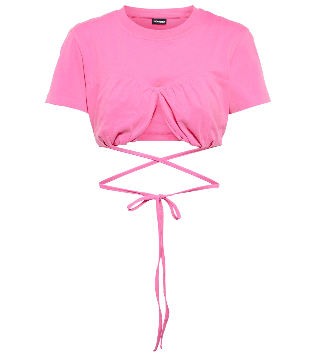 

Футболка Baci, хлопковый укороченный топ Jacquemus, Dark Pink