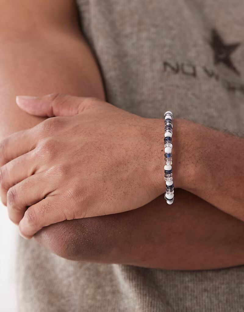 

Эластичный браслет из нескольких бусин в темно-синем цвете Faded Future