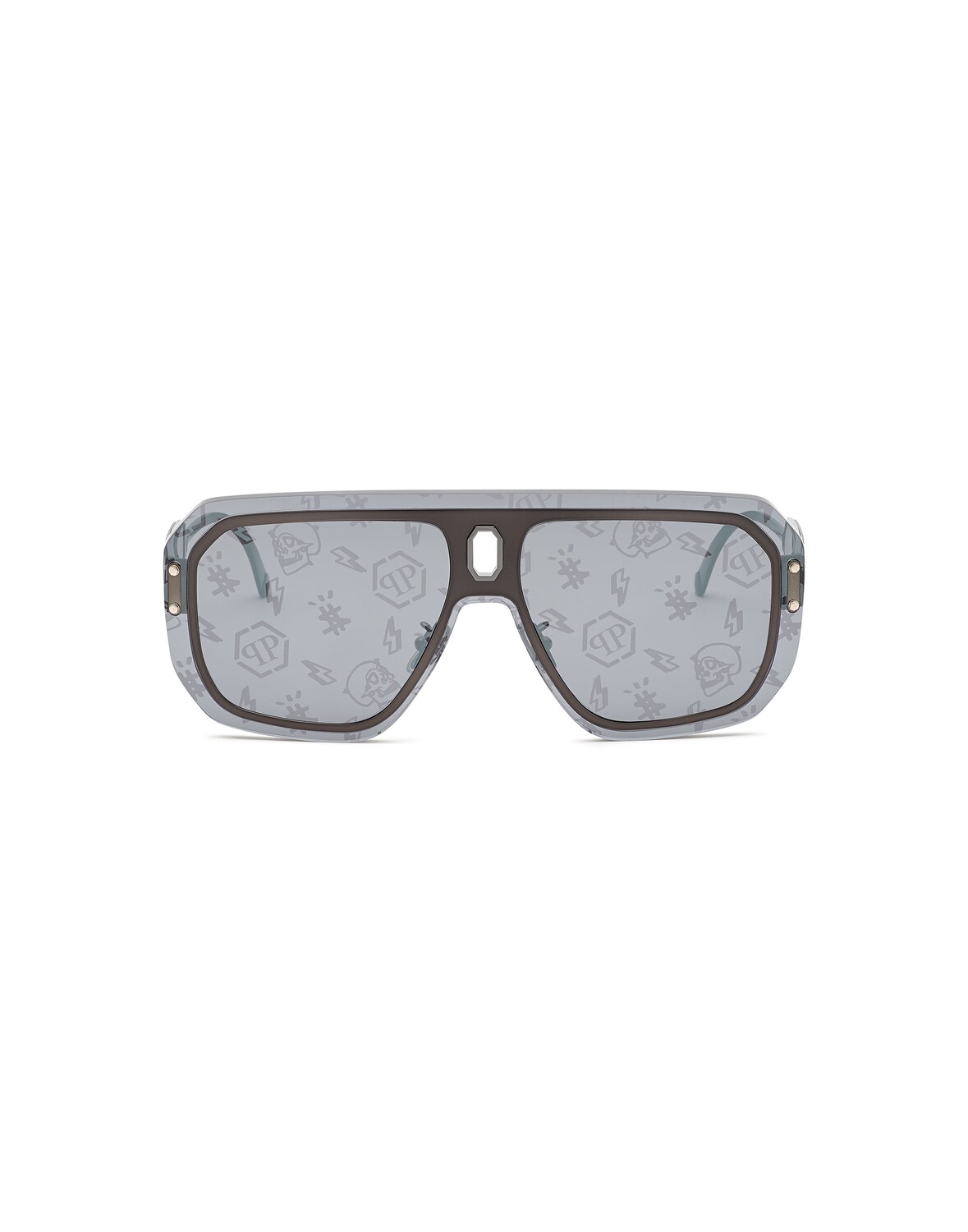 

Солнцезащитные очки Oversize PLEIN ADVENTURE MASK Philipp Plein, цвет Smoked Glass