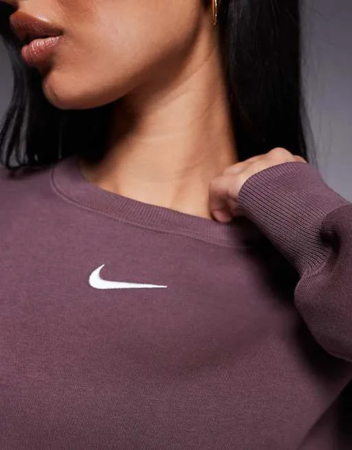 Темно-фиолетовый свободный свитшот из флиса Nike Phoenix Fleece — фото 4