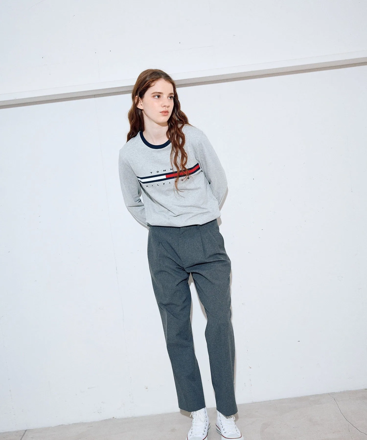 Футболка с длинными рукавами с логотипом TOMMY HILFIGER / TINO TEE, Gray P8F — фото 2
