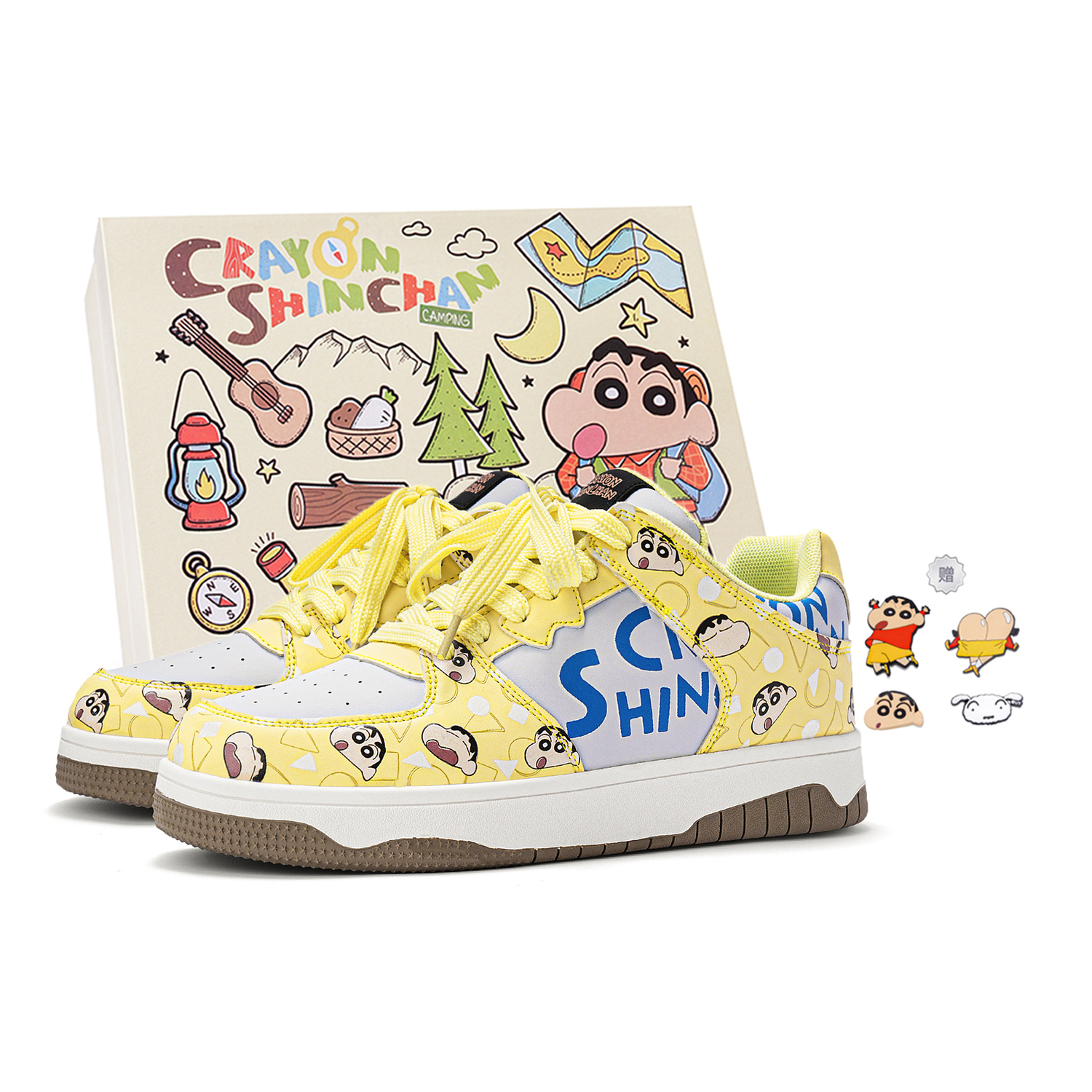 

Crayon Shinchan Низкие скейтерские кроссовки унисекс сырно-желтые + 2 случайных шарма для обуви, цвет Cheese Yellow+Random Shoe Charm 2 Pcs