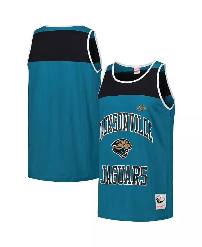 

Мужская бирюзово-черная майка Jacksonville Jaguars Gridiron Classics Heritage с цветными блоками Mitchell & Ness