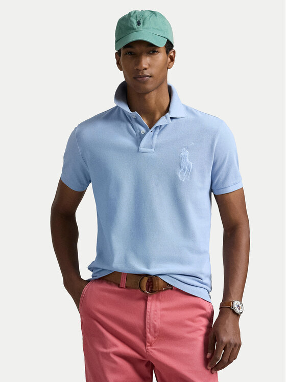 

Рубашка поло облегающего кроя 710938137012 Polo Ralph Lauren, голубой