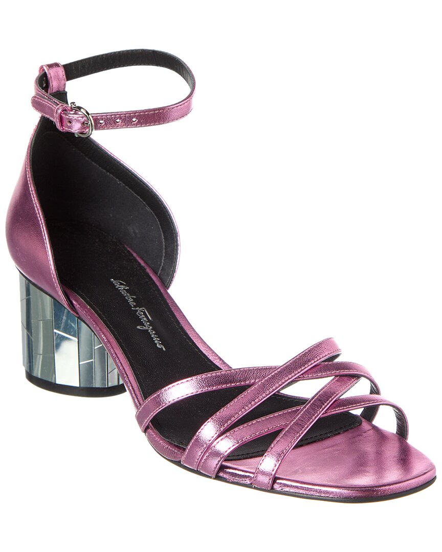 Феррагамо Флор кожаные сандалии Salvatore Ferragamo, розовый