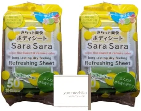 Охлаждающие салфетки для тела Sara Sara с ароматом фруктового цитруса, 50 шт x 2 упаковки