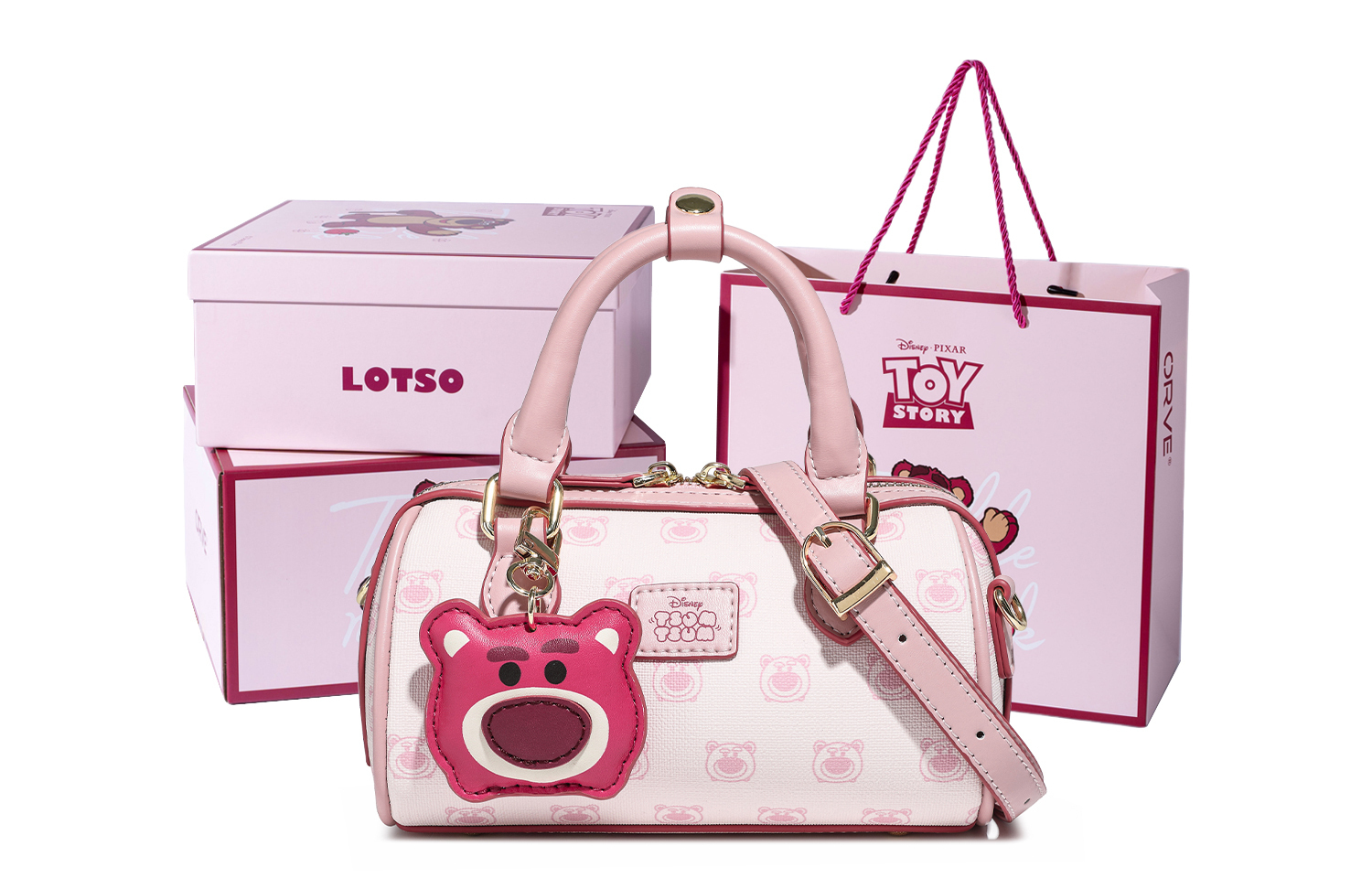 

Disney Кроссбод из ПВХ серии "Клубничный мишка", Cherry Blossom Pink[Lotso Box+Shopping Bag]