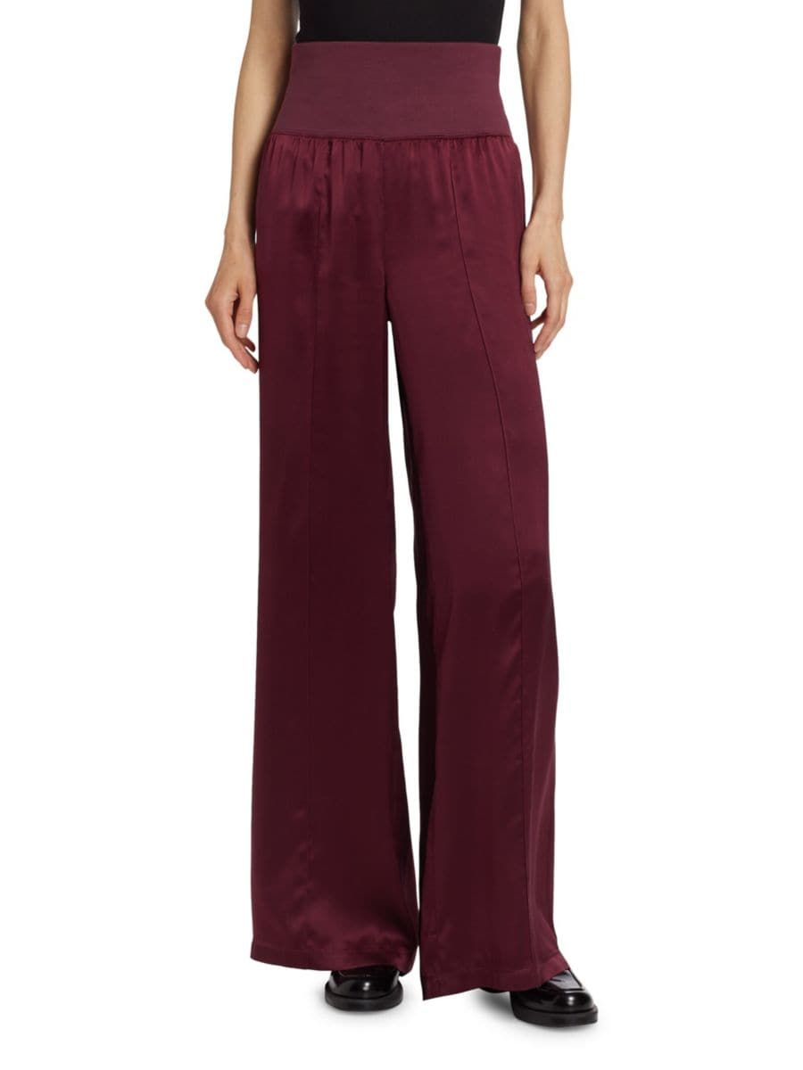 

Широкие брюки из шелкового шармеза ATM Anthony Thomas Melillo, цвет Merlot