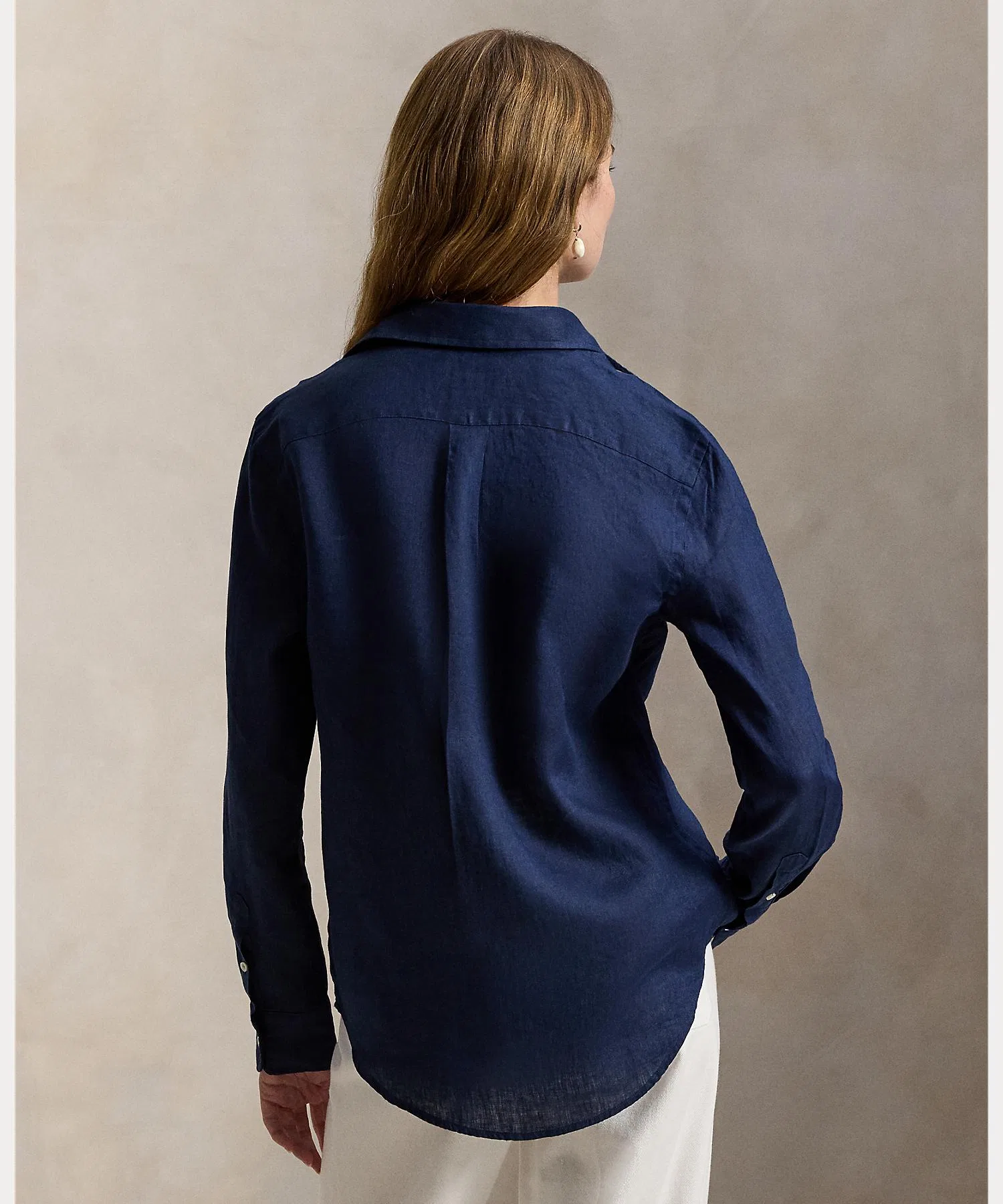 Женская рубашка POLO RALPH LAUREN Классический крой из льна — фото 4