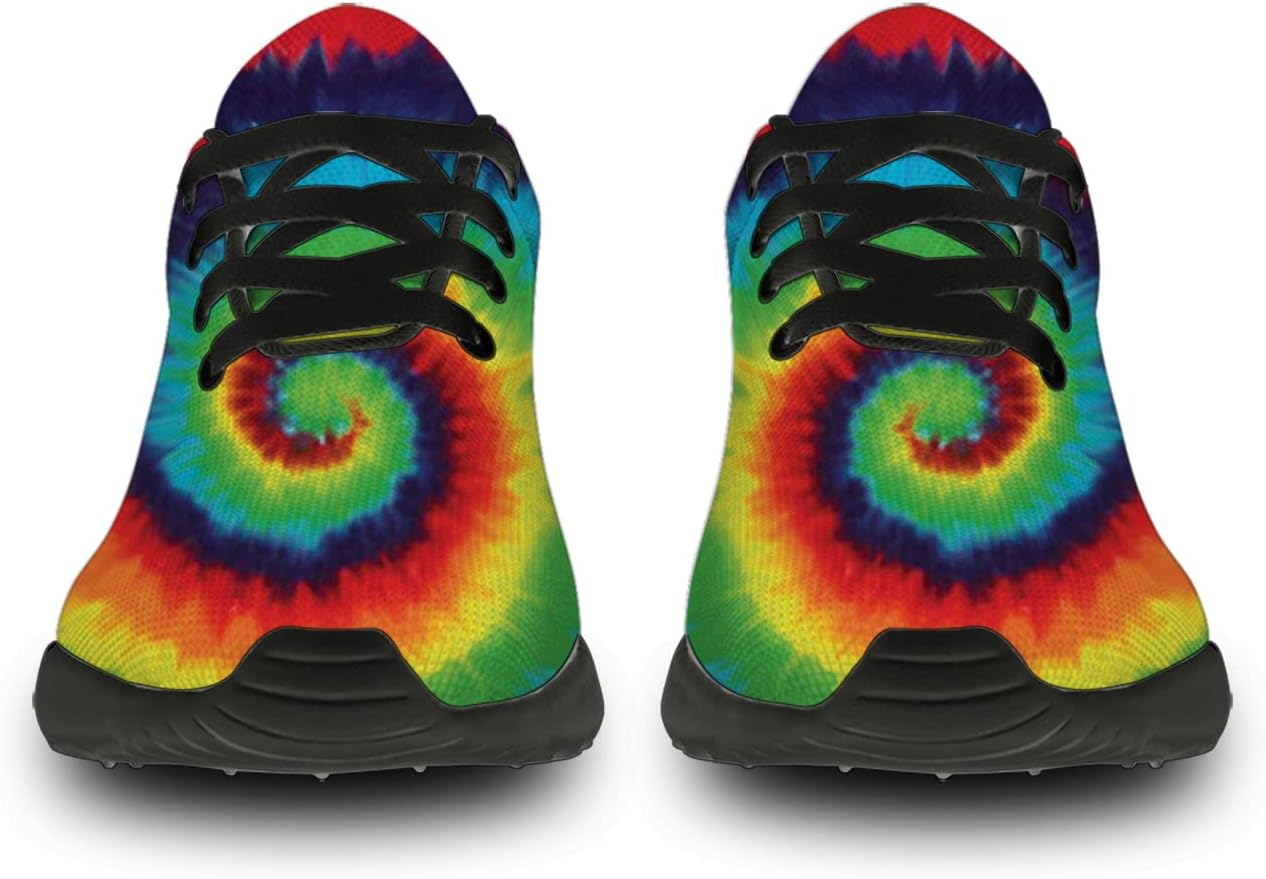 Кроссовки Horethy Tie Dye для женщин и мужчин, беговые кроссовки, женские и мужские прогулочные, теннисные кроссовки, удобные спортивные кроссовки для джоггинга, подарки, зеленый — фото 3