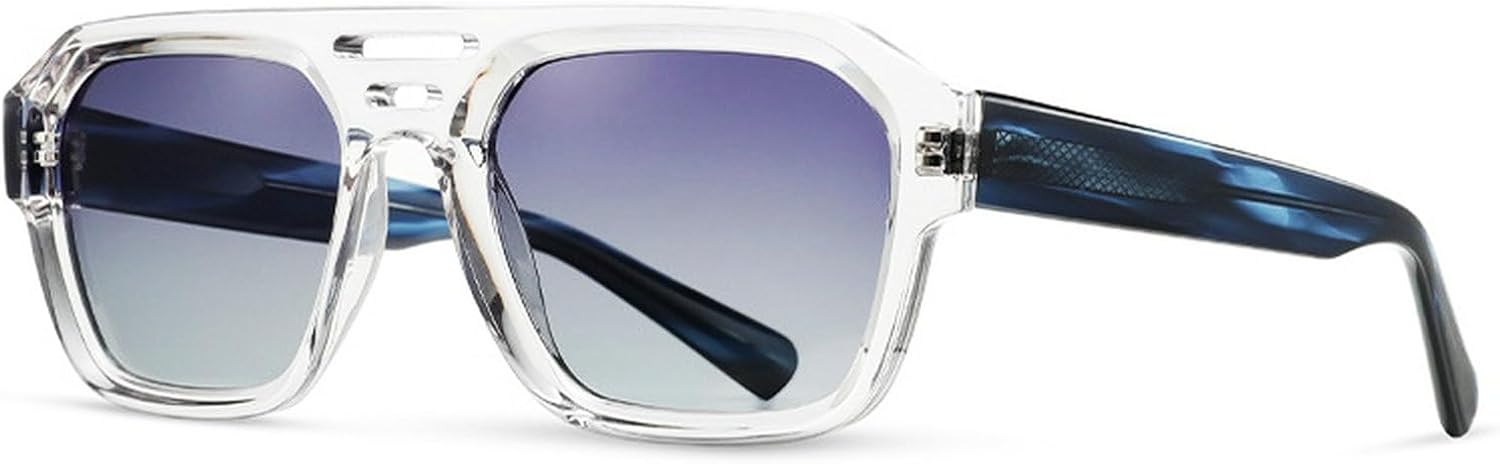 

Модные ретро поляризованные солнцезащитные очки-пилот для женщин и мужчин в стиле 70-х, дизайнерские очки из ацетата с толстой оправой, прямоугольные, дизайнерские mincl, C5