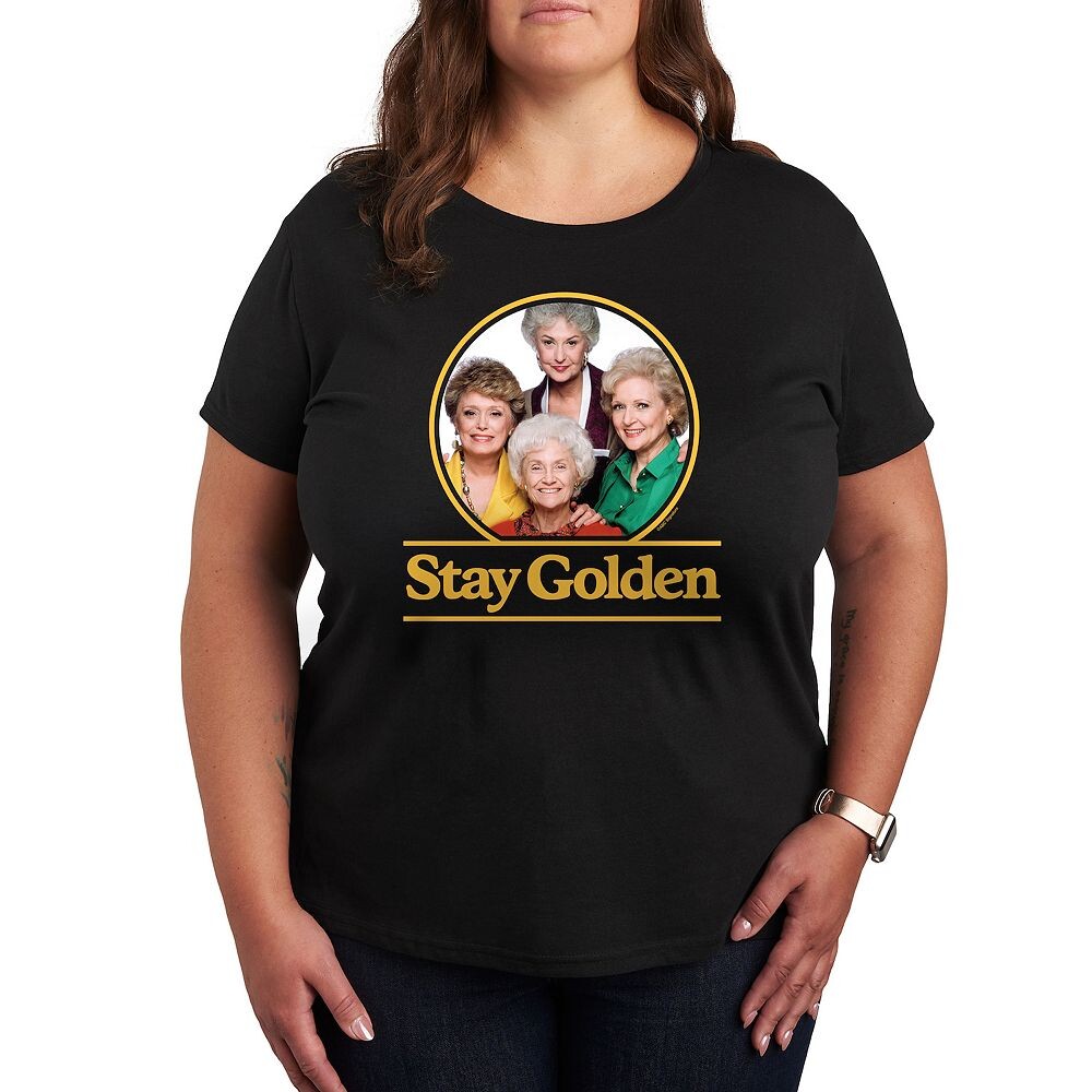 

Футболка Plus Golden Girls Stay Golden Group с графическим рисунком Licensed Character, черный