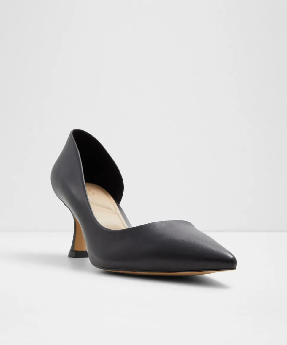 Женские туфли-лодочки из кожи с острым носком Aldo, черный — фото 4