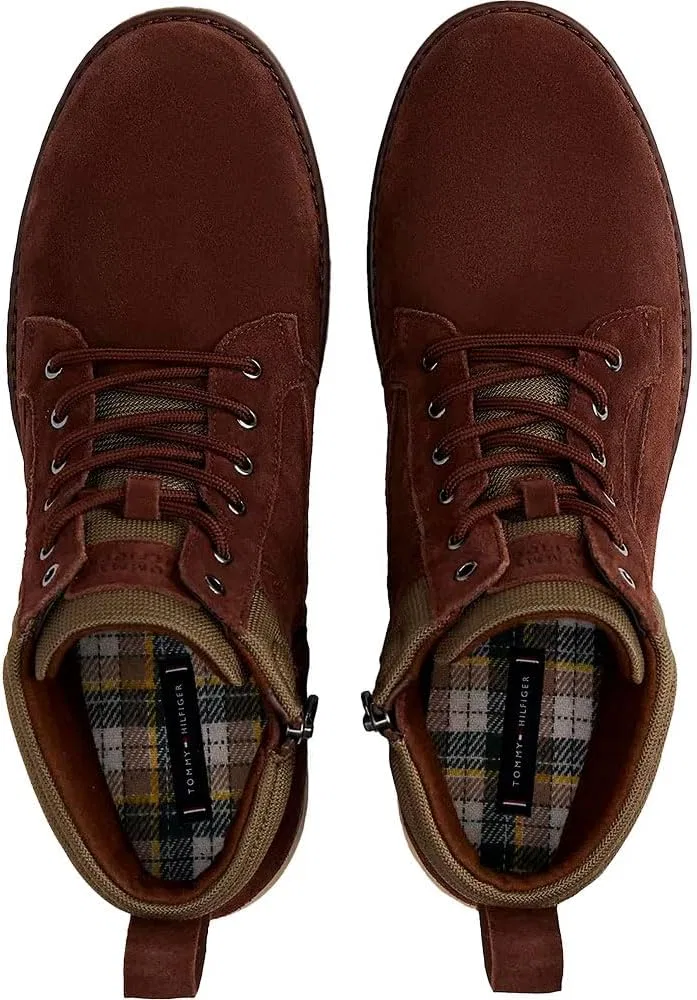 Мужские замшевые ботинки Tommy Hilfiger Corporate W на шнуровке Fm0fm05605 для активного отдыха, Brown Cocoa — фото 4