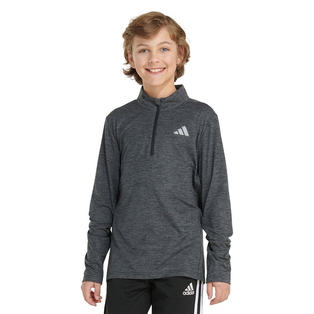 

Пуловер adidas All Sport с молнией в четверть для мальчиков 8–20 лет Adidas, цвет Black Heather