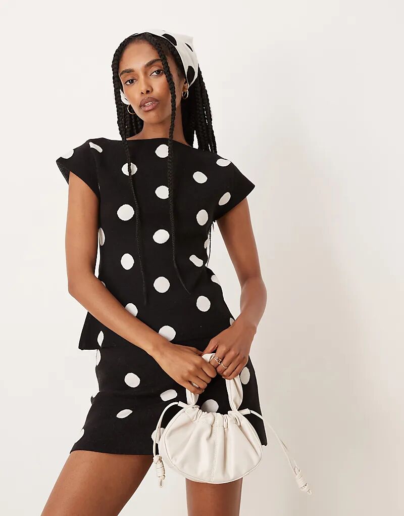 

Мягкий трикотажный топ в горошек от ASOS DESIGN — часть комплекта