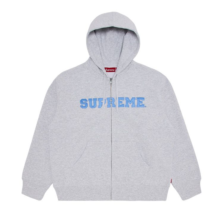 

Толстовка Supreme Collegiate Appliqué Zip Up Hooded Sweatshirt, Ash Grey