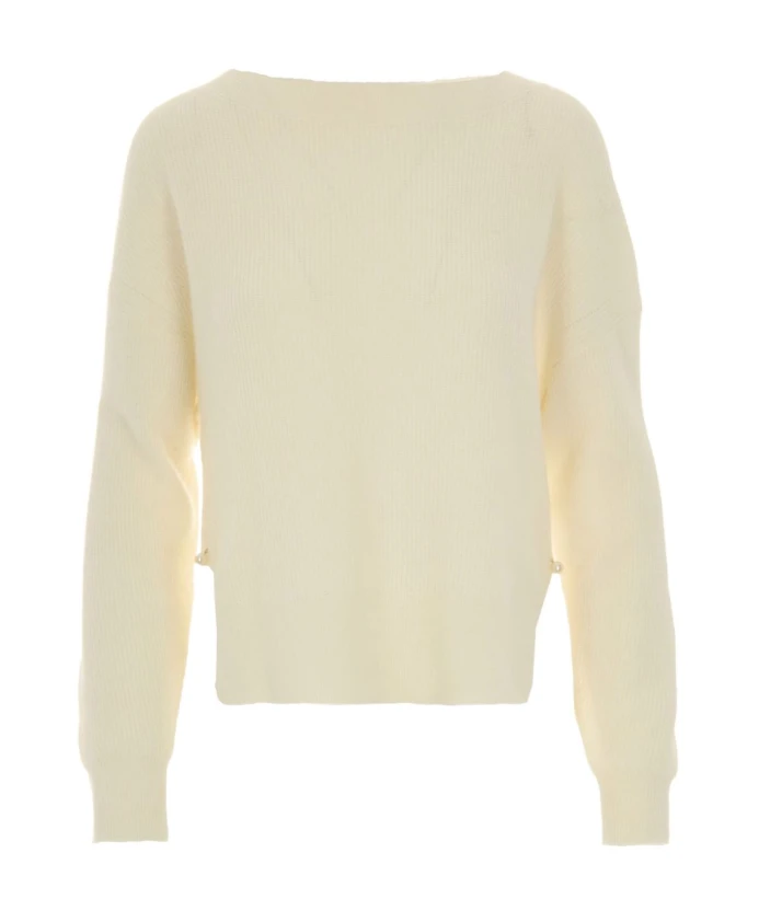 

Ребристый свитер с вырезом-лодочкой Liu Jo, белый