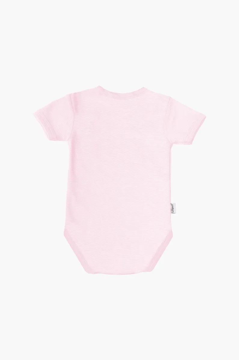 Боди Liliput с короткими рукавами "Pink Stripes" и практичными кнопками, белый — фото 4