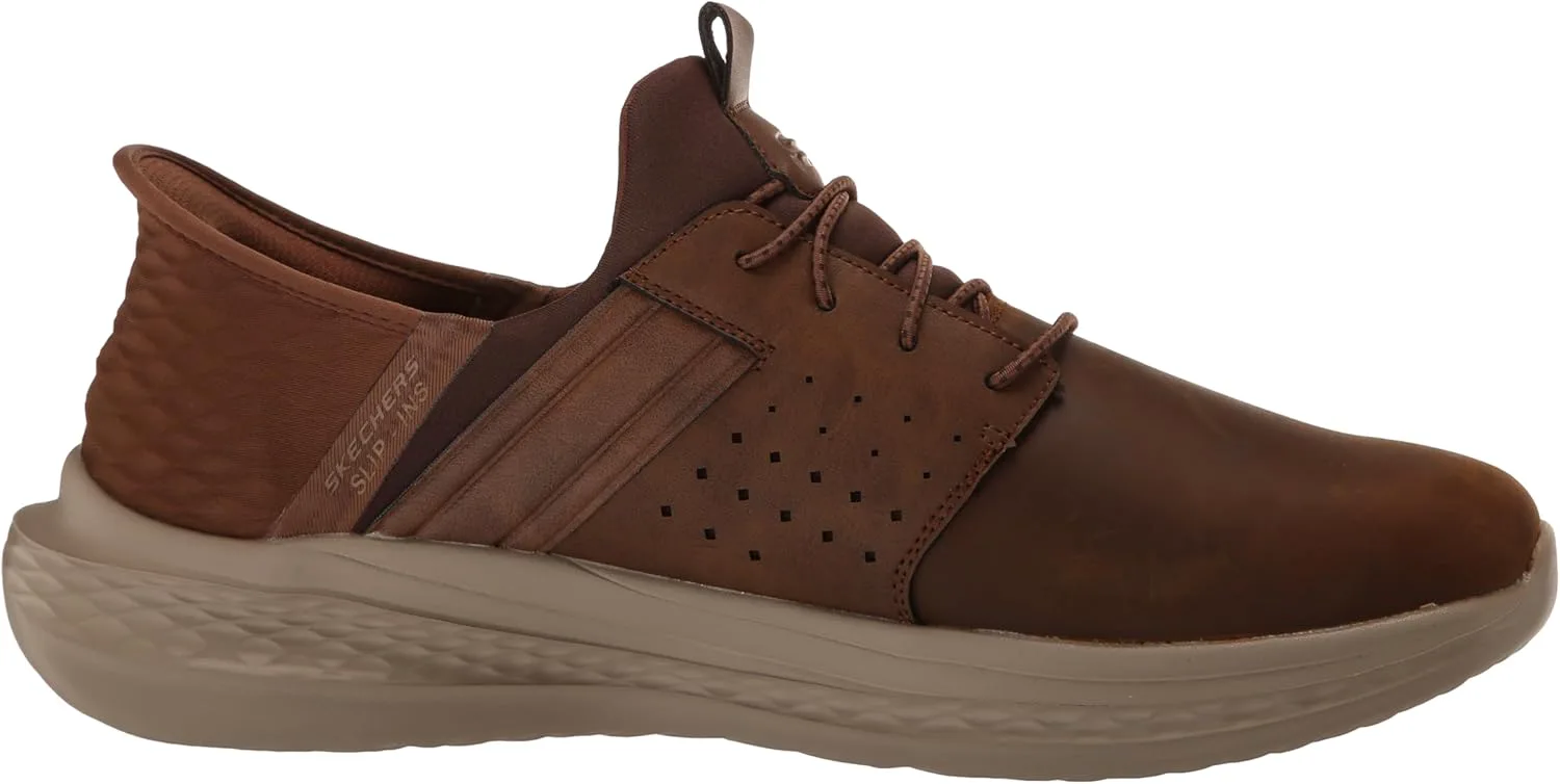 Мужские слипоны Skechers USA Slade - Zachary Hands Free Skechers USA Men's, коричневый — фото 2