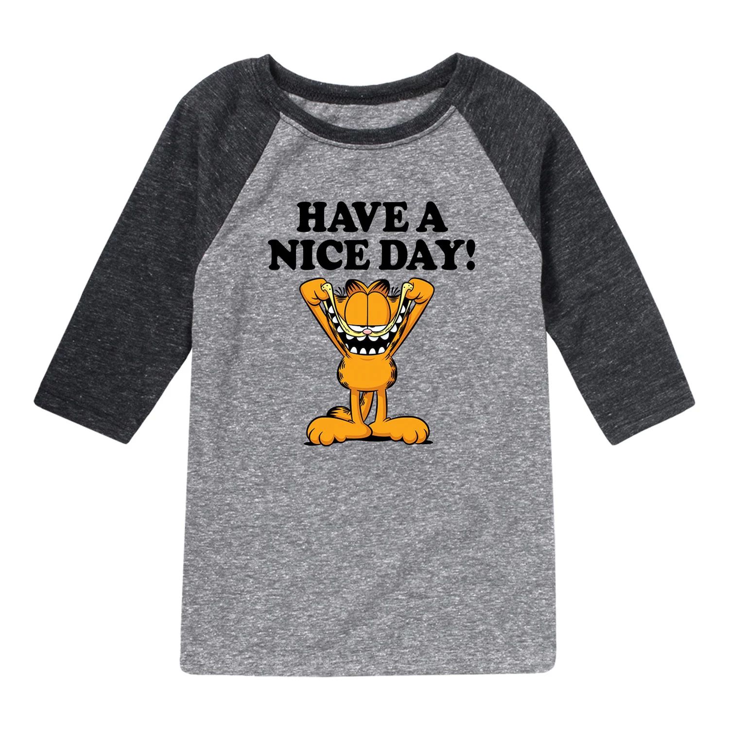 

Футболка реглан с рисунком Garfield Have A Nice Day для мальчиков 8–20 лет Licensed Character