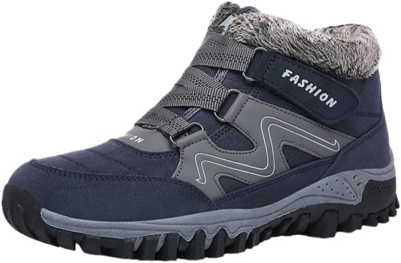 

Зимние мужские ботинки большого размера SPKFHD - утепленные хлопковые сапоги с противоскользящей подошвой, голубой