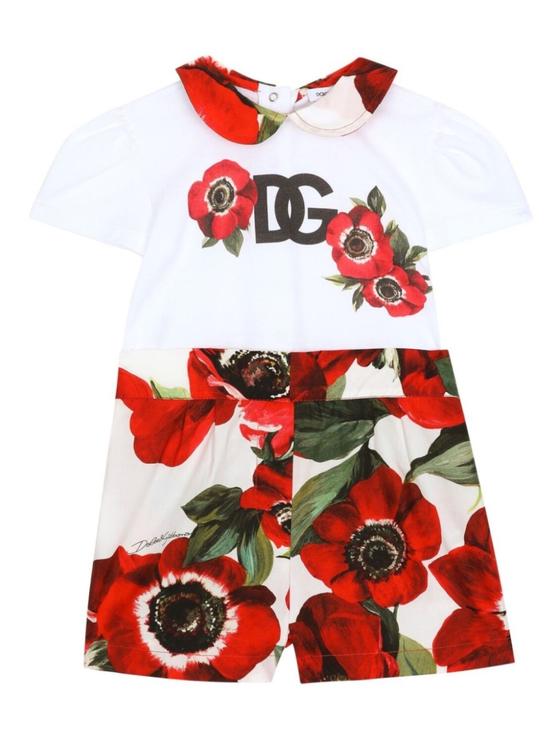 

Dolce & Gabbana ромпер с цветочным принтом, красный