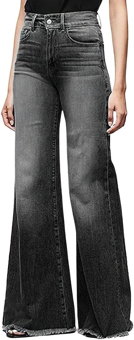 

ebossy Женские джинсы-клеш с высокой талией