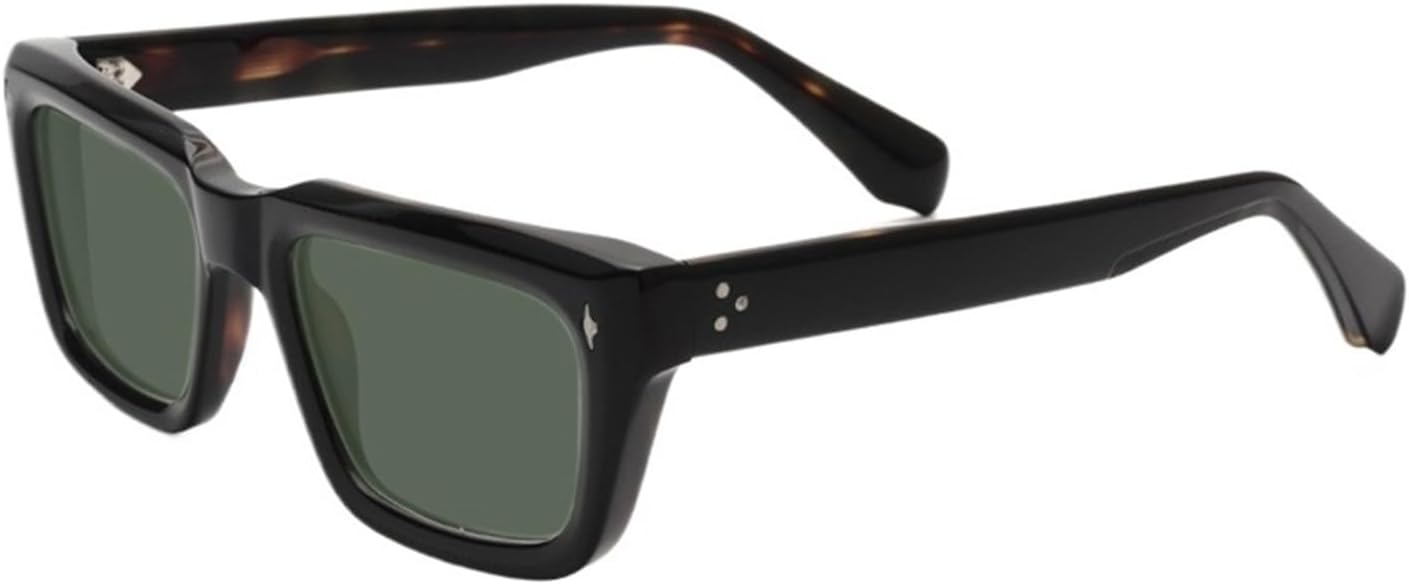 

Винтажные поляризованные ацетатные солнцезащитные очки для мужчин, ретро-дизайнерские солнцезащитные очки UV400, утолщенные солнцезащитные очки для женщин, ручная работа, роскошные очки QOGANS, Tortoiseshell Green