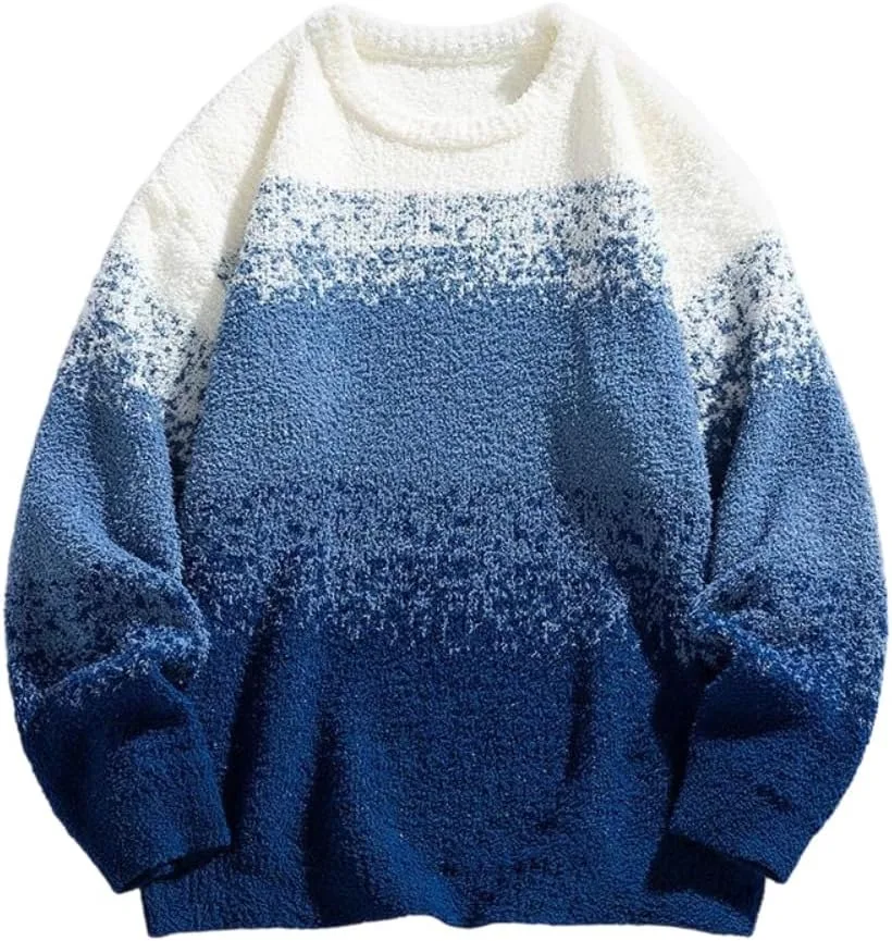 

Мужской свитер с круглым вырезом, теплый и свободный