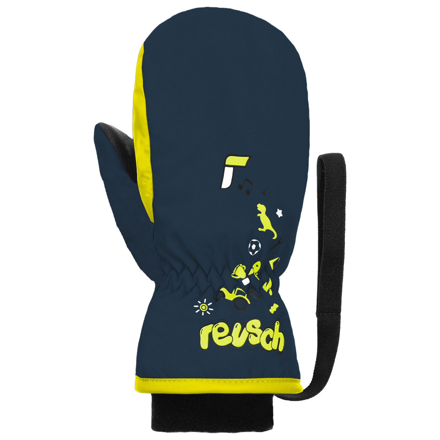 

Перчатки Reusch Kids Mitten, цвет Dress Blue/Safety Yellow