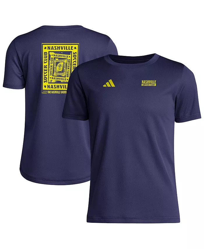 

Футболка с принтом Nashville SC для старших детей, цвет Navy adidas