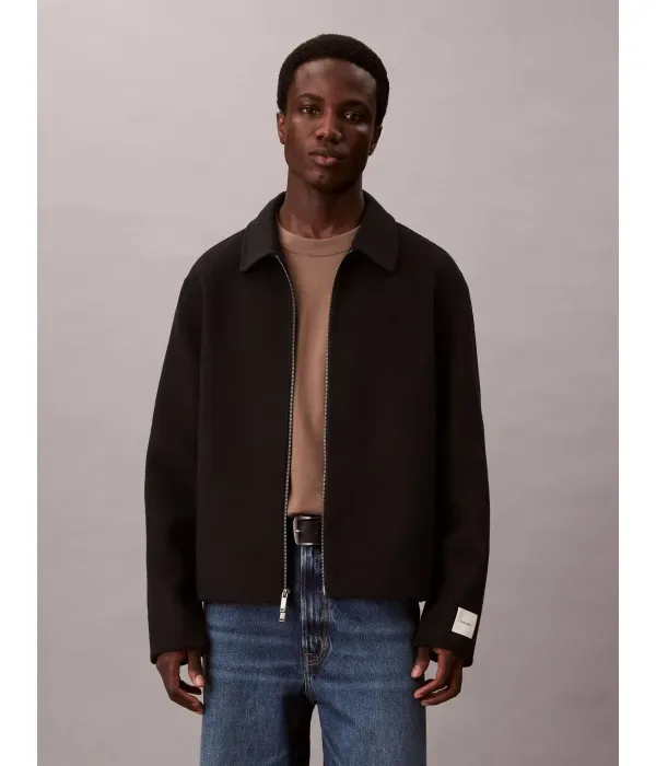 Шерстяная куртка regular fit Calvin Klein, черный