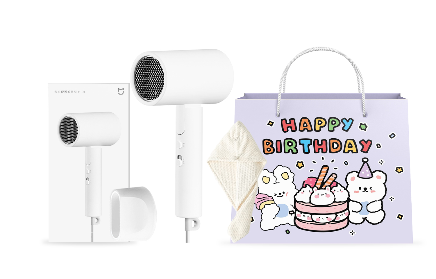 

Фен для волос Mi, H101 White Line Puppy Birthday Gift Box