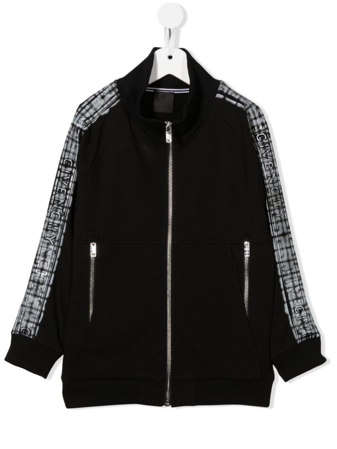 

Givenchy Kids толстовка на молнии с логотипом, черный